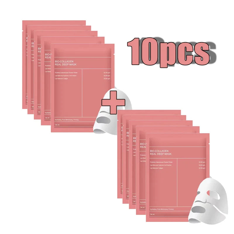 LUMIRELAX Bio Collagen Face Mask - Hydrating Sheet Masks (1/4/10 Pack)